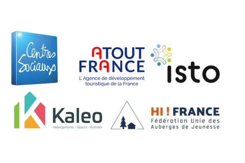 Logos : Kaleo, Isto, Atout France, HI France, Centres Sociaux
